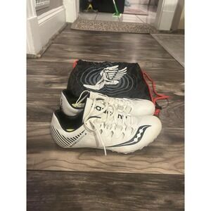 Saucony Showdown 4 Track Field Shoes White Spikes S29033-3‎ Men's Size 10.5